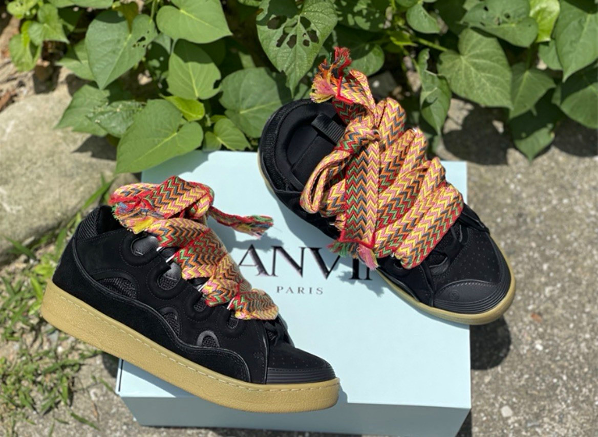 LANVIN Curb Sneakers ‘Black Gum’ Men’s Low Top Lace-Up Sneakers New w/ Box LANVIN Curb Sneakers ‘Black Gum’ Men’s Low Top Lace-Up Sneakers New w/ Box