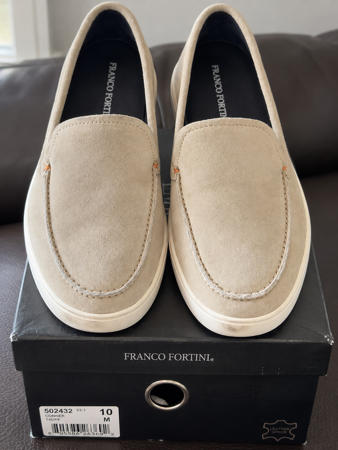 FRANCO FORTINI Conner Men’s Taupe Suede Slip-On Loafer Size 10M 502432.