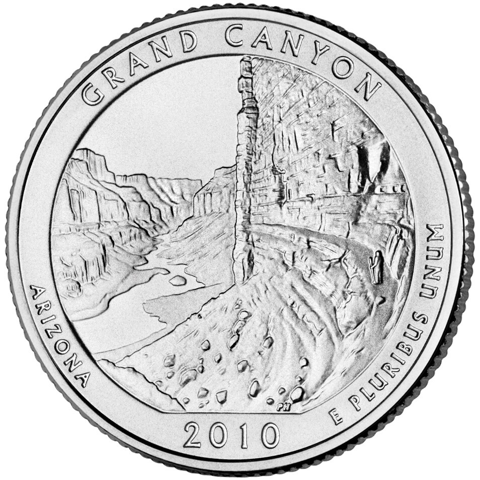 2010 D Grand Canyon Quarter. ATB Series Uncirculated From US Mint roll.
