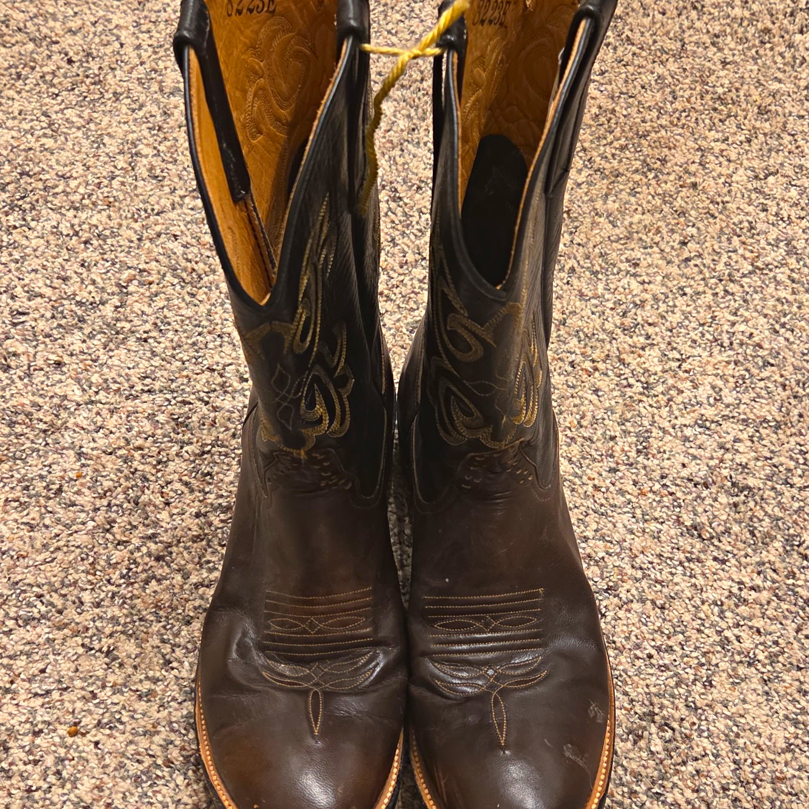 Vintage Rios of Mercedes Brown Leather Roper Boots - Men\'s Size 9 D (Style 4900)