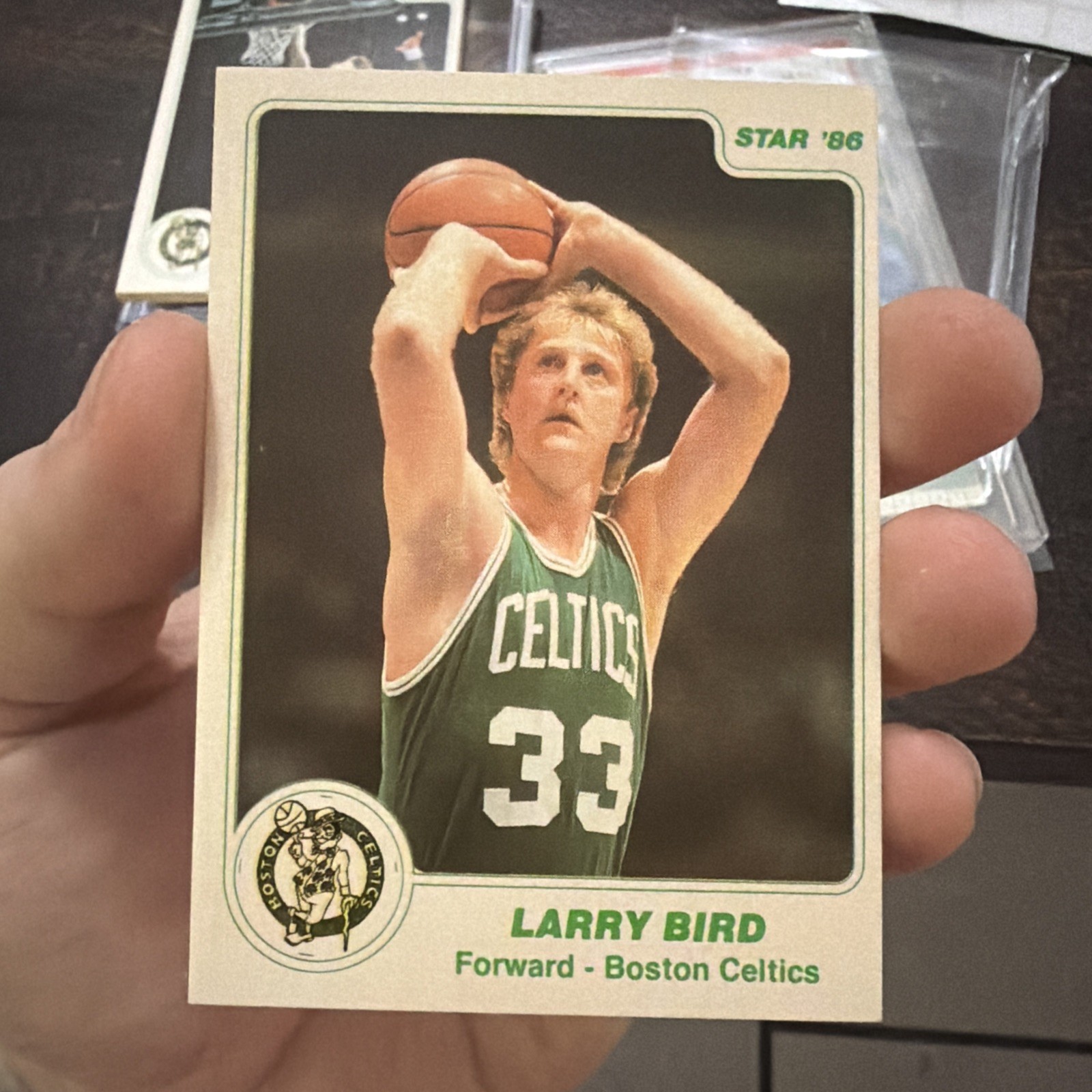 1985-86 Star #95W Larry Bird White Border EX-NM 1985-86 Star #95W Larry Bird White Border EX-NM