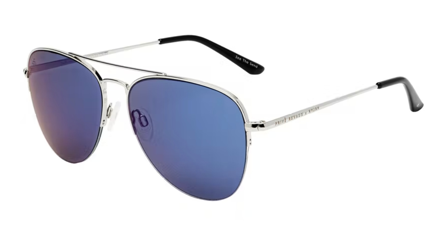Prive Revaux  - Nyjah Houston Collection Hollywood Silver/Blue Tinted Sunglasses