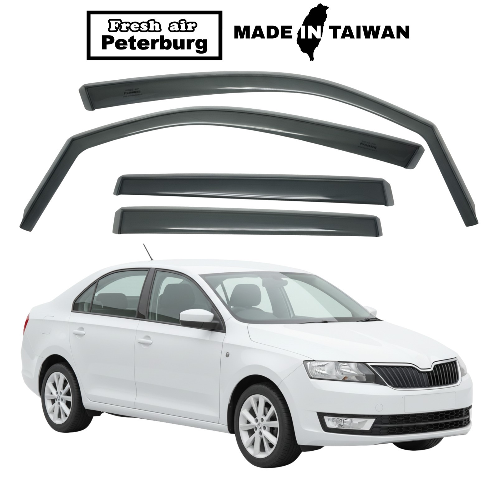 for SKODA RAPID 4D for 2014-ON IN-CHANNEL WIND DEFLECTOR 4PCS