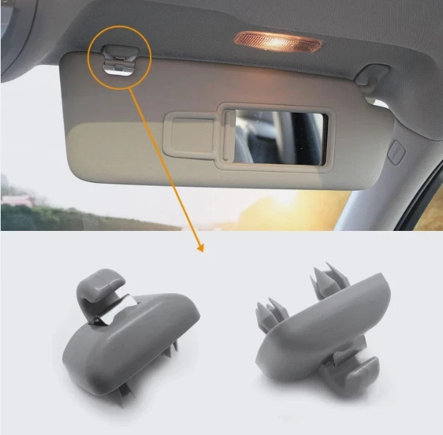 8U0857562A 2Pcs Sun Visor Clips Grey For Audi A4 A5 A7 Q3 Q5 B6 B7 B8 S4 S5 TT