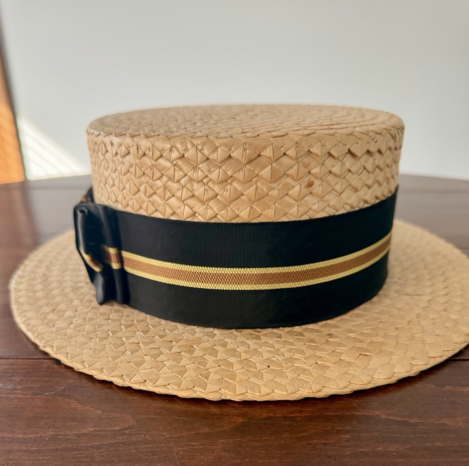 Vintage Cavanagh Straw Boater Sailor Hat 7 5/8 XL Made in Italy Vintage Cavanagh Straw Boater Sailor Hat 7 5/8 XL Made in Italy