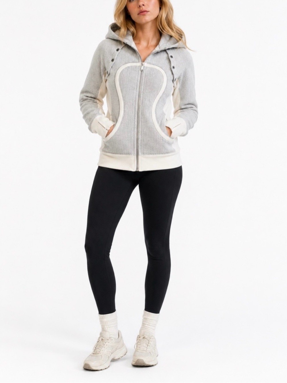 Rare Lululemon Special Edition Ghost Herringbone Scuba Hoodie Vest Jacket Sz 4