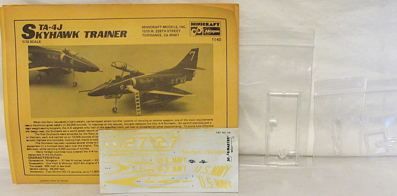 Minicraft/Hasegawa 1140 TA-4J Skyhawk 1/72 Decal/Clears DD \'Forest Creek Gems\'