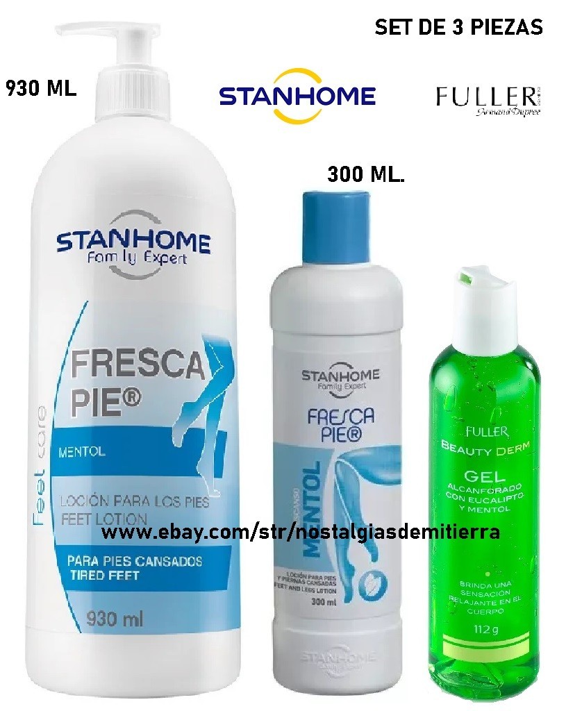 STANHOME FRESCA PIE MENTHOL Y GEL DE EUCALIPTO Y ALCANFOR DE FULLER SET 3 PIEZAS