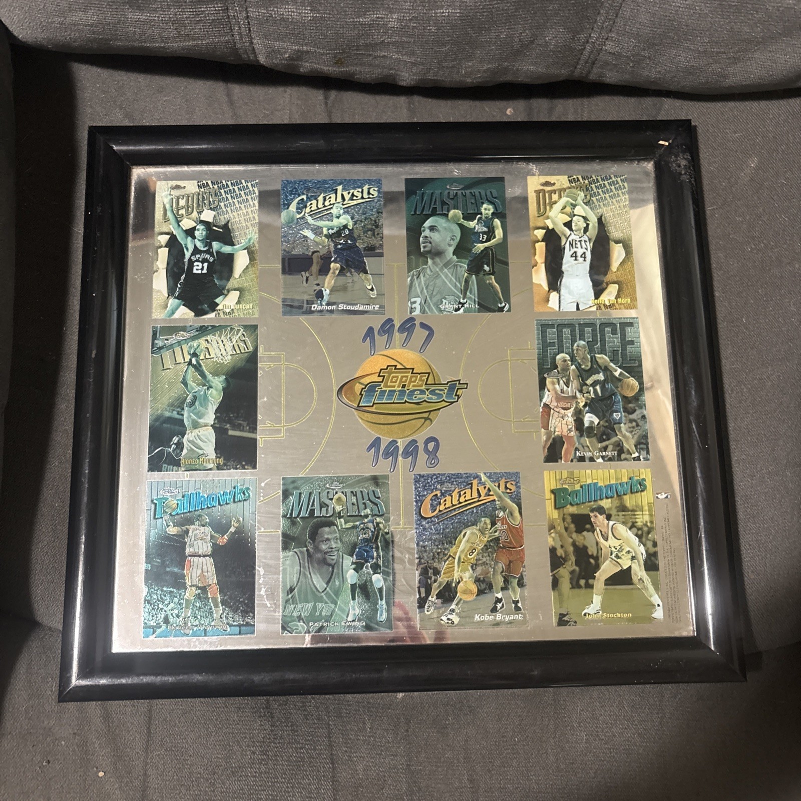 1997-98 Topps Finest Mirror Picture Frame with Kobe Bryant/Tim Duncan Rookie. 1997-98 Topps Finest Mirror Picture Frame with Kobe Bryant/Tim Duncan Rookie.