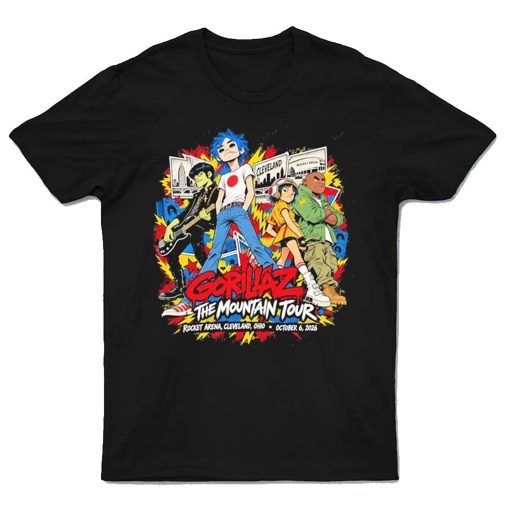 Gorillaz The Mountain Tour T-Shirt Cleveland Ohio October 6 2026 Tee