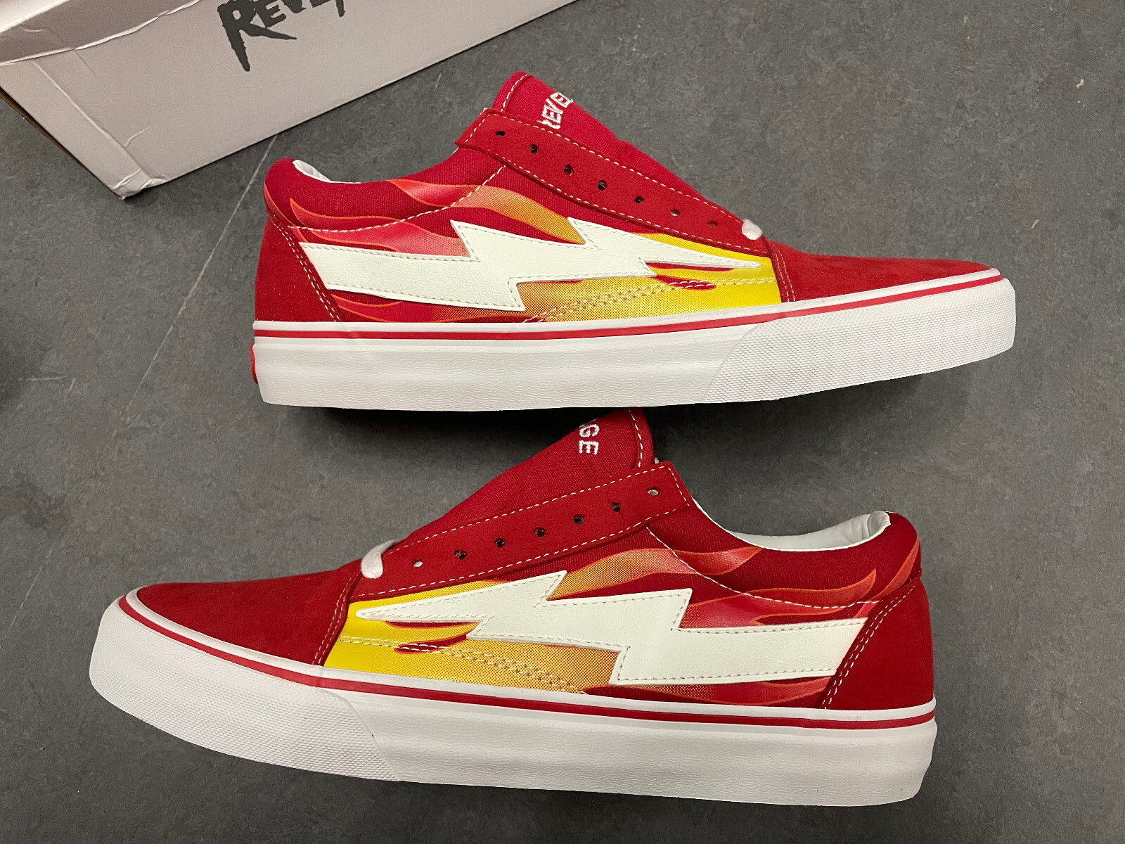 100% Authentic Revenge x Storm Vans Original Classic Flame Red Multiple Sizes