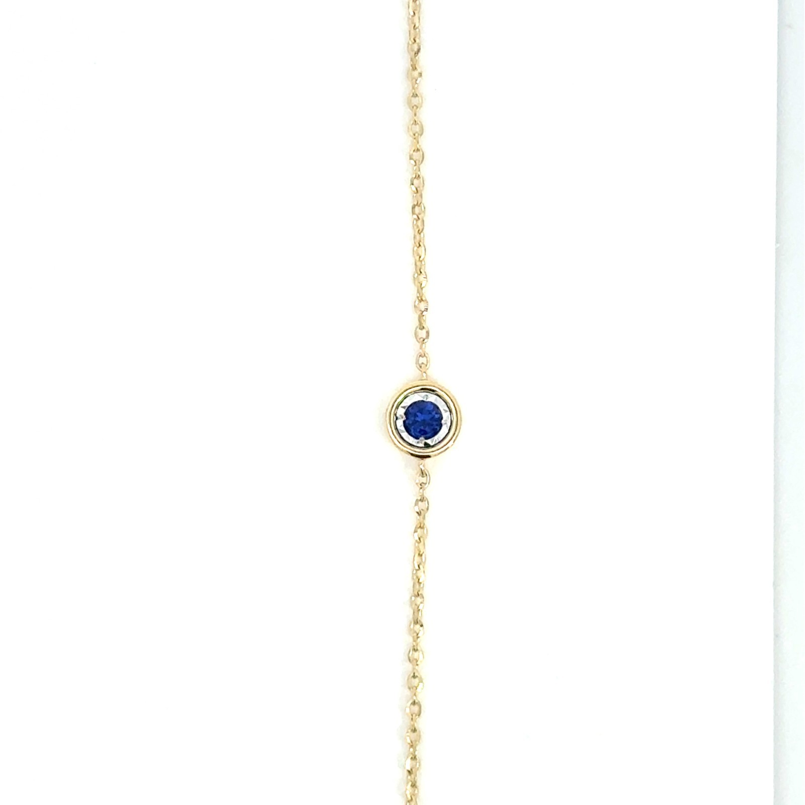 Syn. Blue Sapphire Birthstone Of September 14k Yellow Gold Bracelet Syn. Blue Sapphire Birthstone Of September 14k Yellow Gold Bracelet