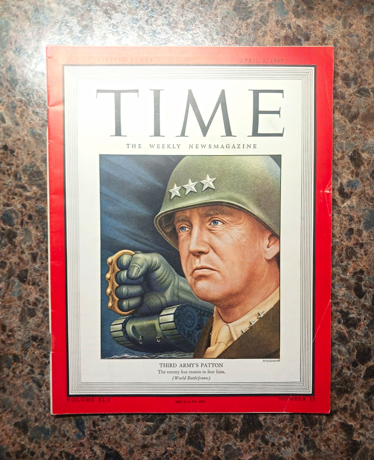 Vtg Time Magazine Weekly News April 9 1945 Vol. XLV No. 15 George S Patton