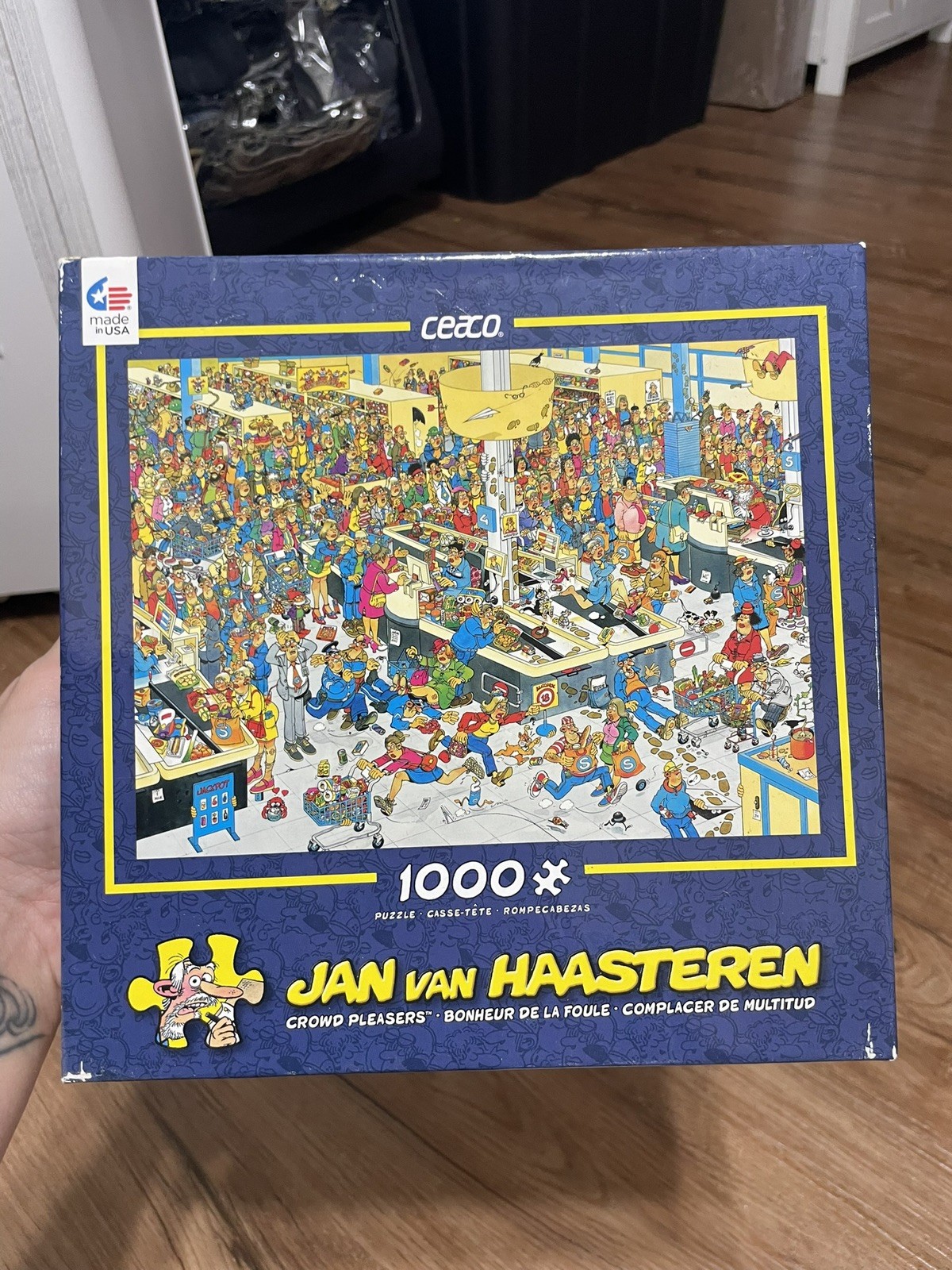 Ceaco Jan Van Haasteren Crowd Pleasers 1000-Piece Cardboard Jigsaw Puzzle OPEN Ceaco Jan Van Haasteren Crowd Pleasers 1000-Piece Cardboard Jigsaw Puzzle OPEN