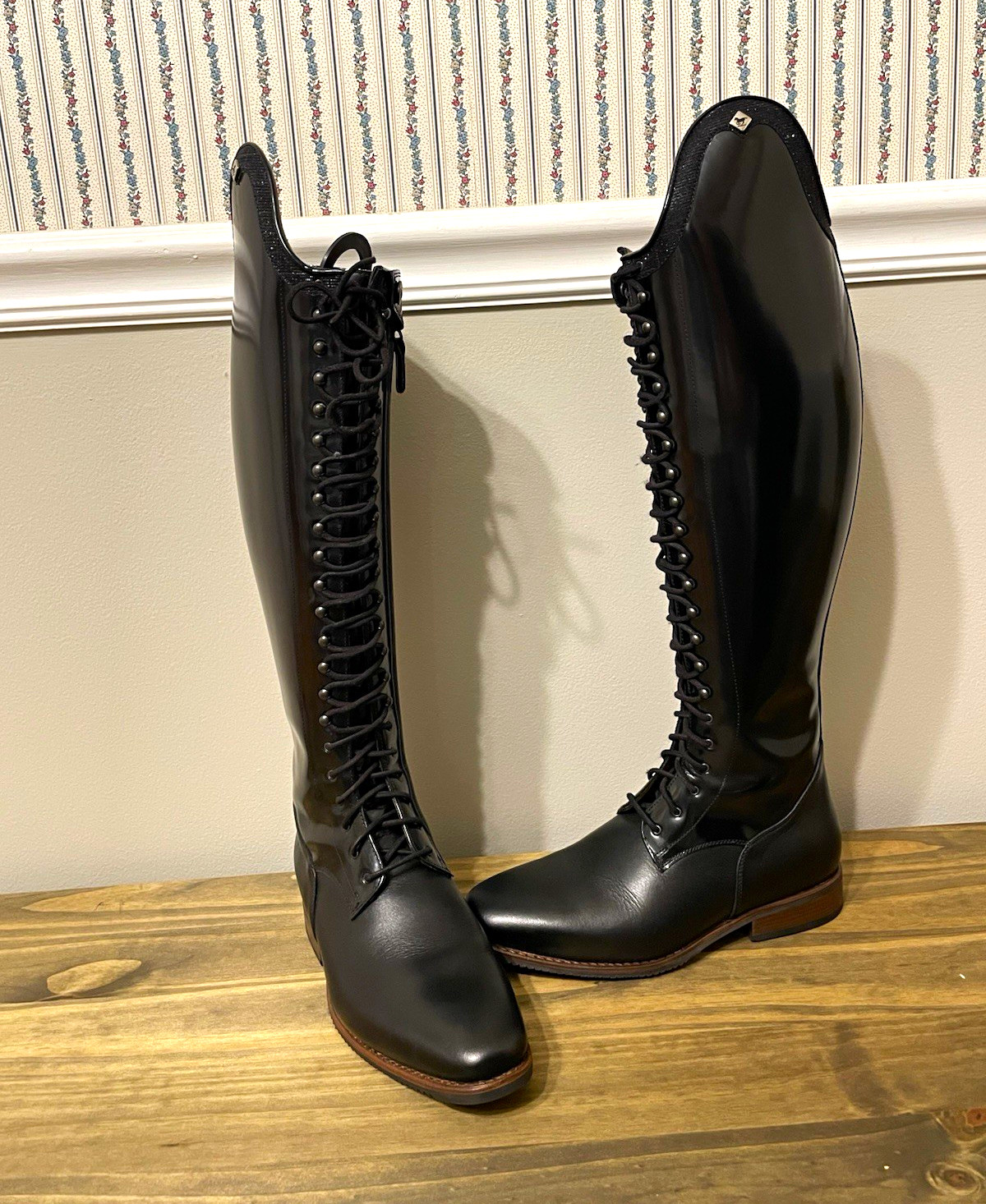 DeNiro Tintoretto Women’s Tall Riding Boots Brushed Black Leather 38 C-M
