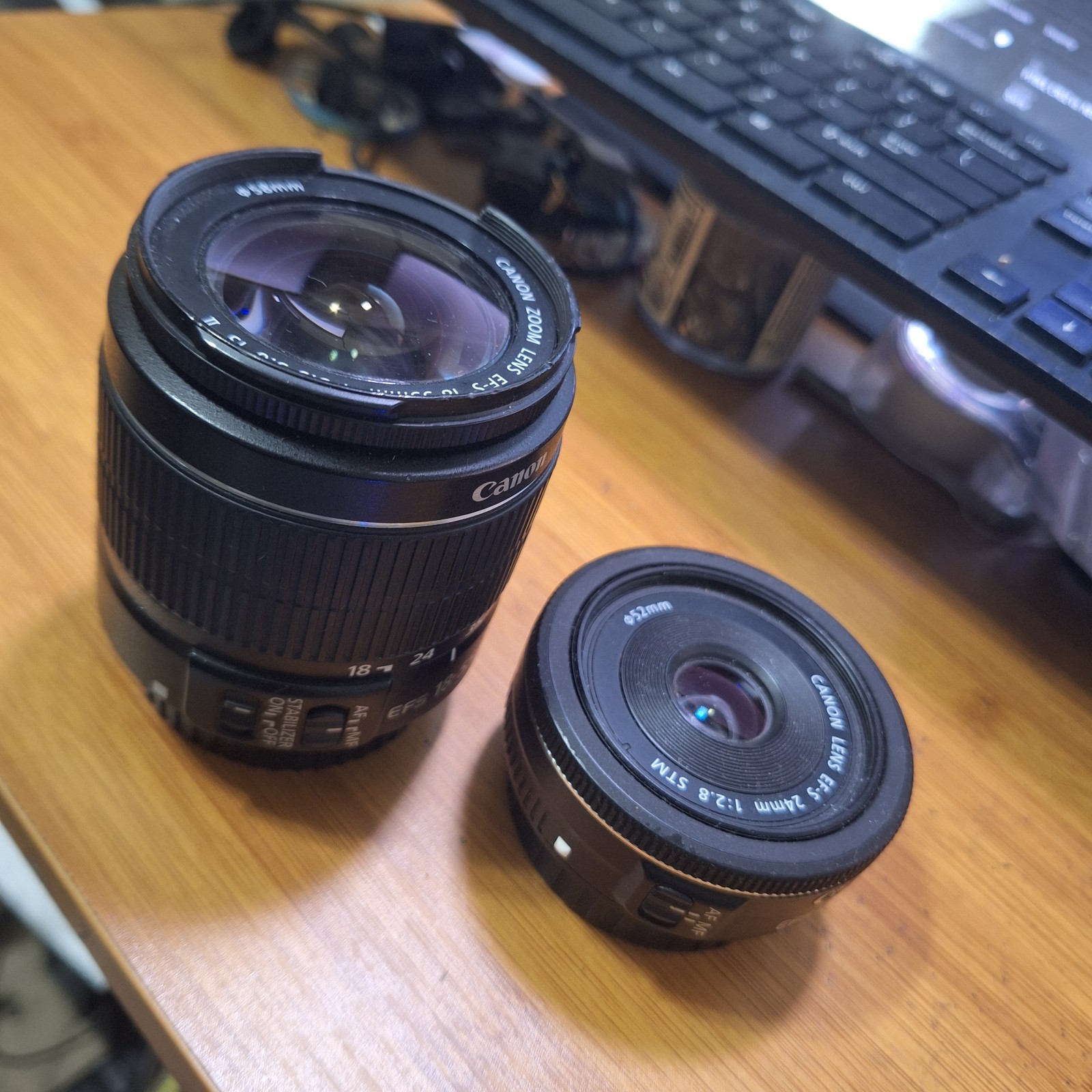 Canon EF-S 24mm f/2.8 STM Pancake Lens & EF-S 18-55mm Lens Canon EF-S 24mm f/2.8 STM Pancake Lens & EF-S 18-55mm Lens