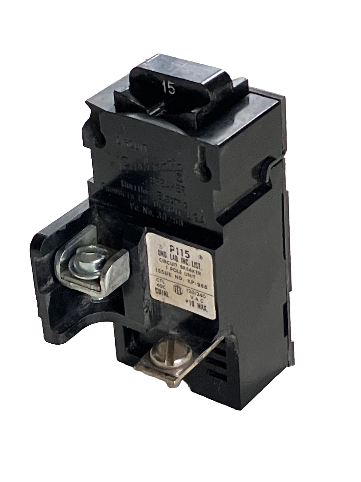 Bulldog P115, 15 Amp, 120 Volt, 1 Pole Pushmatic Circuit Breaker 