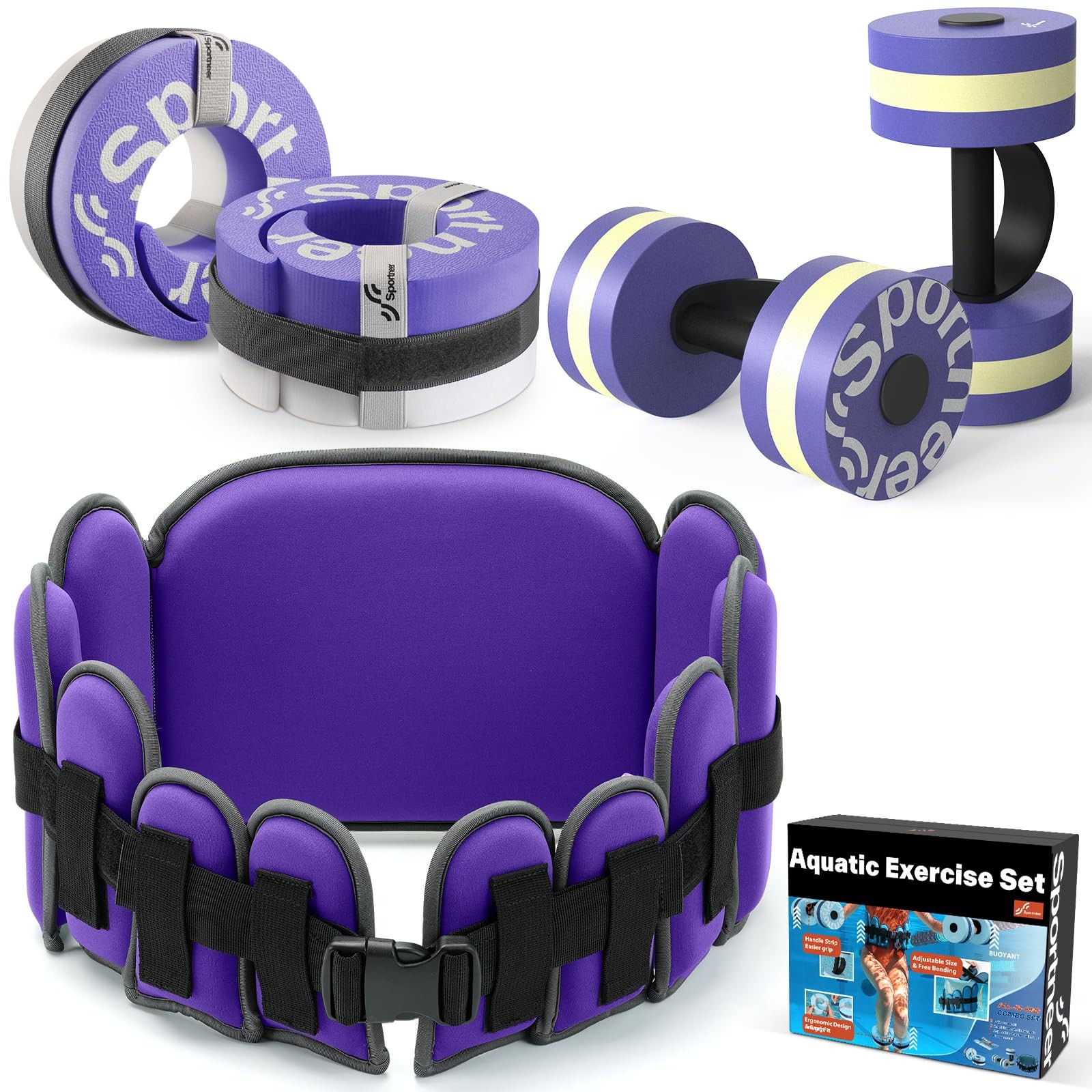 Sportneer Aquatic Exercise Equipment Water Aerobics Combo Set Includes High D...