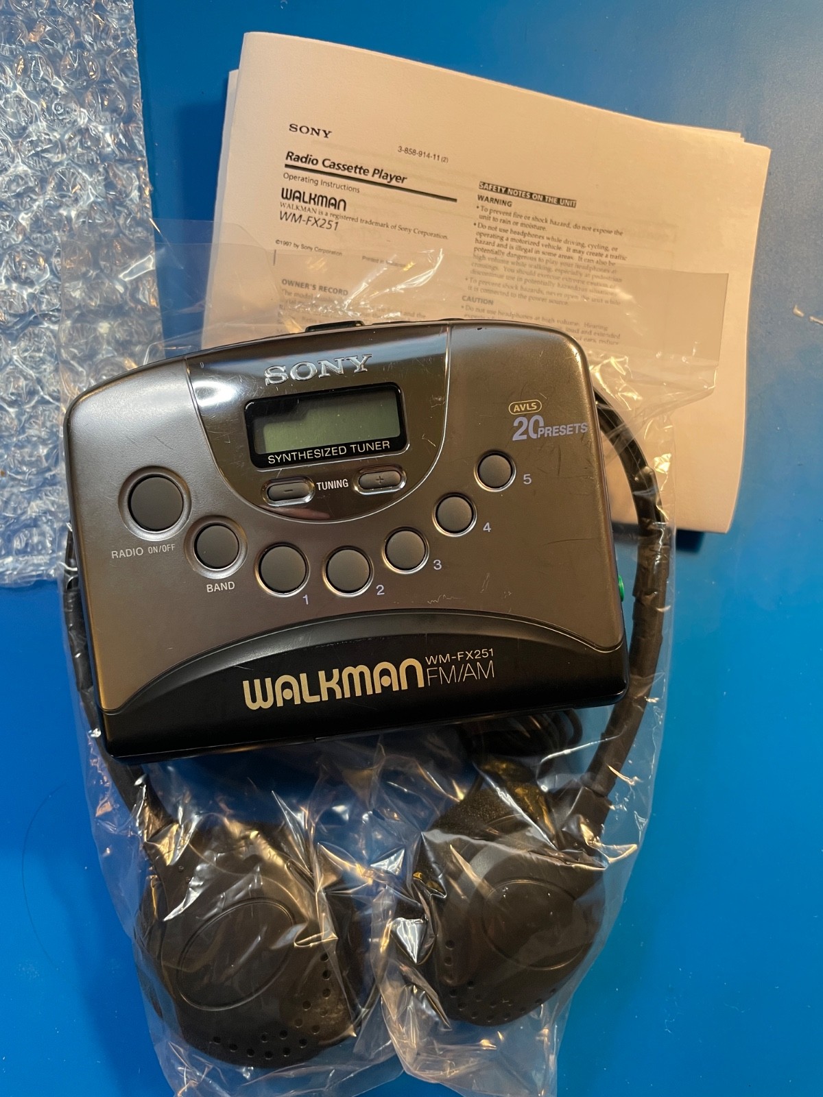 Clean Sony Walkman WM-FX251 AM/FM Cassette Player - New Belt, Serviced, Working