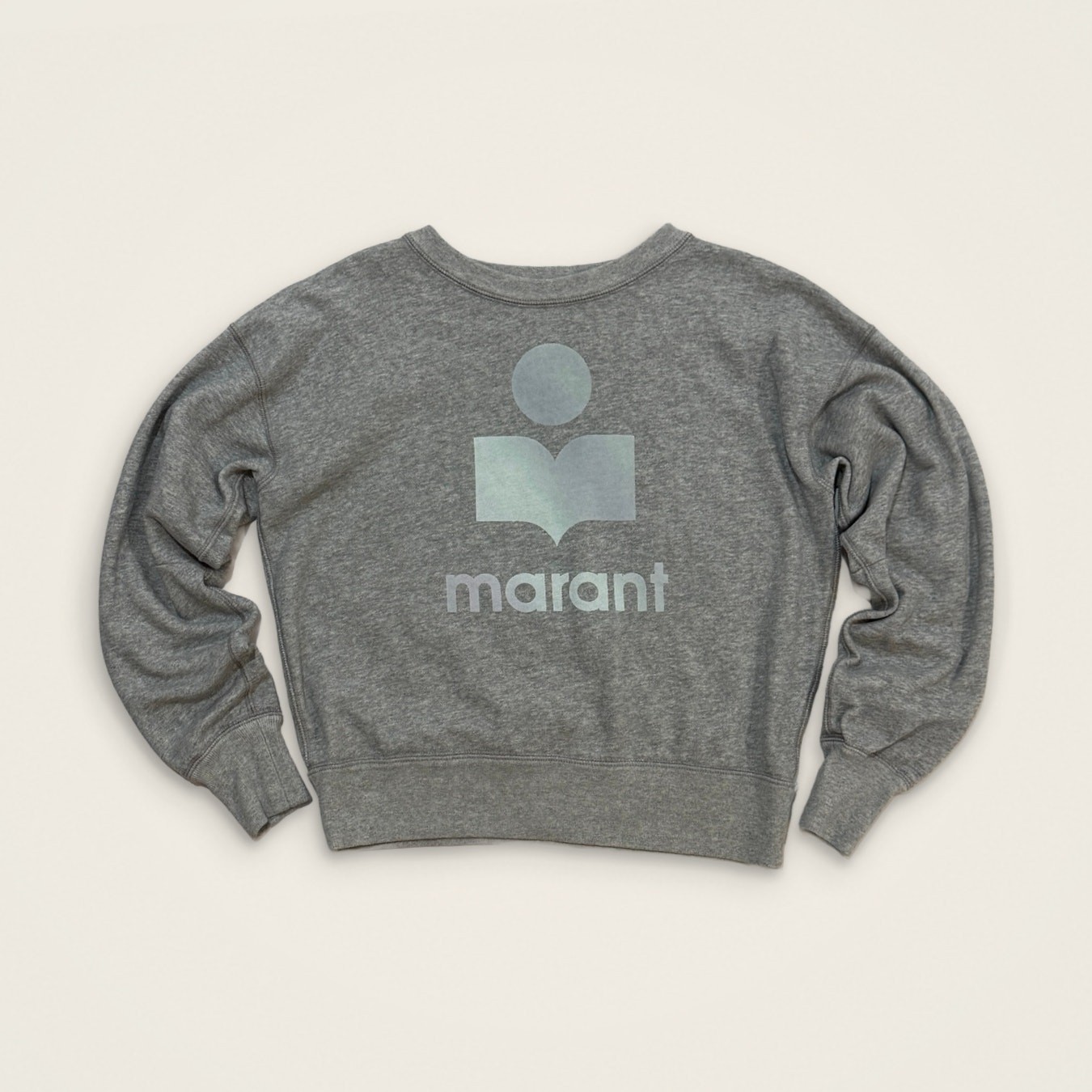 Isabel Marant Etoile Mobyli Logo Sweatshirt Womens XS FR 34 Heather Grey Blue
