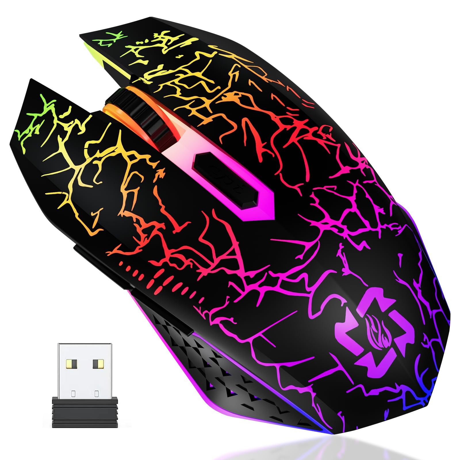 MELOGAGA Bluetooth Wireless Gaming Mouse, 2.4G Cordless RGB Black MELOGAGA Bluetooth Wireless Gaming Mouse, 2.4G Cordless RGB Black