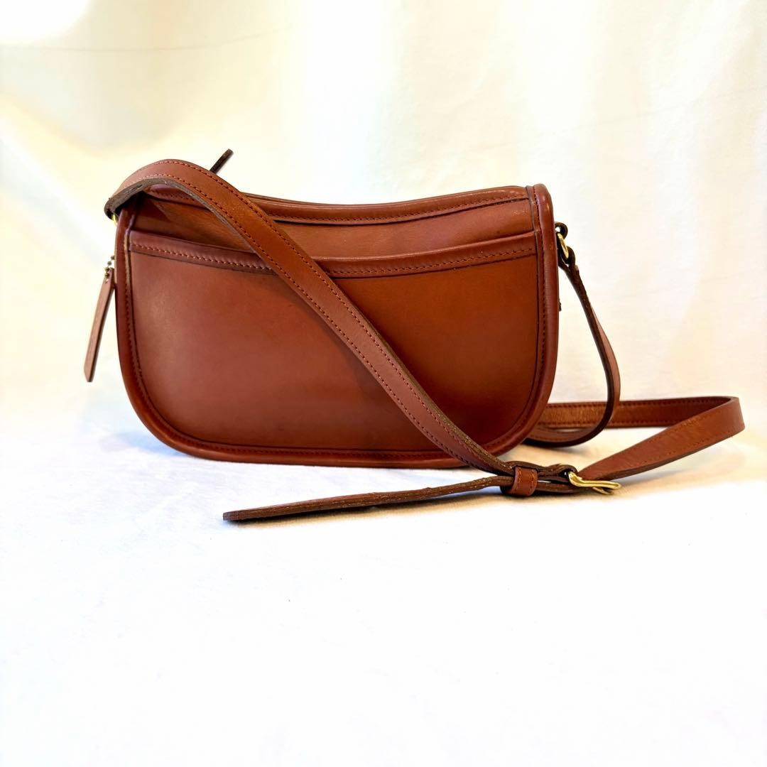 COACH Old Coach 9031 Leather Shoulder Bag Brown Glove Tanned Charm