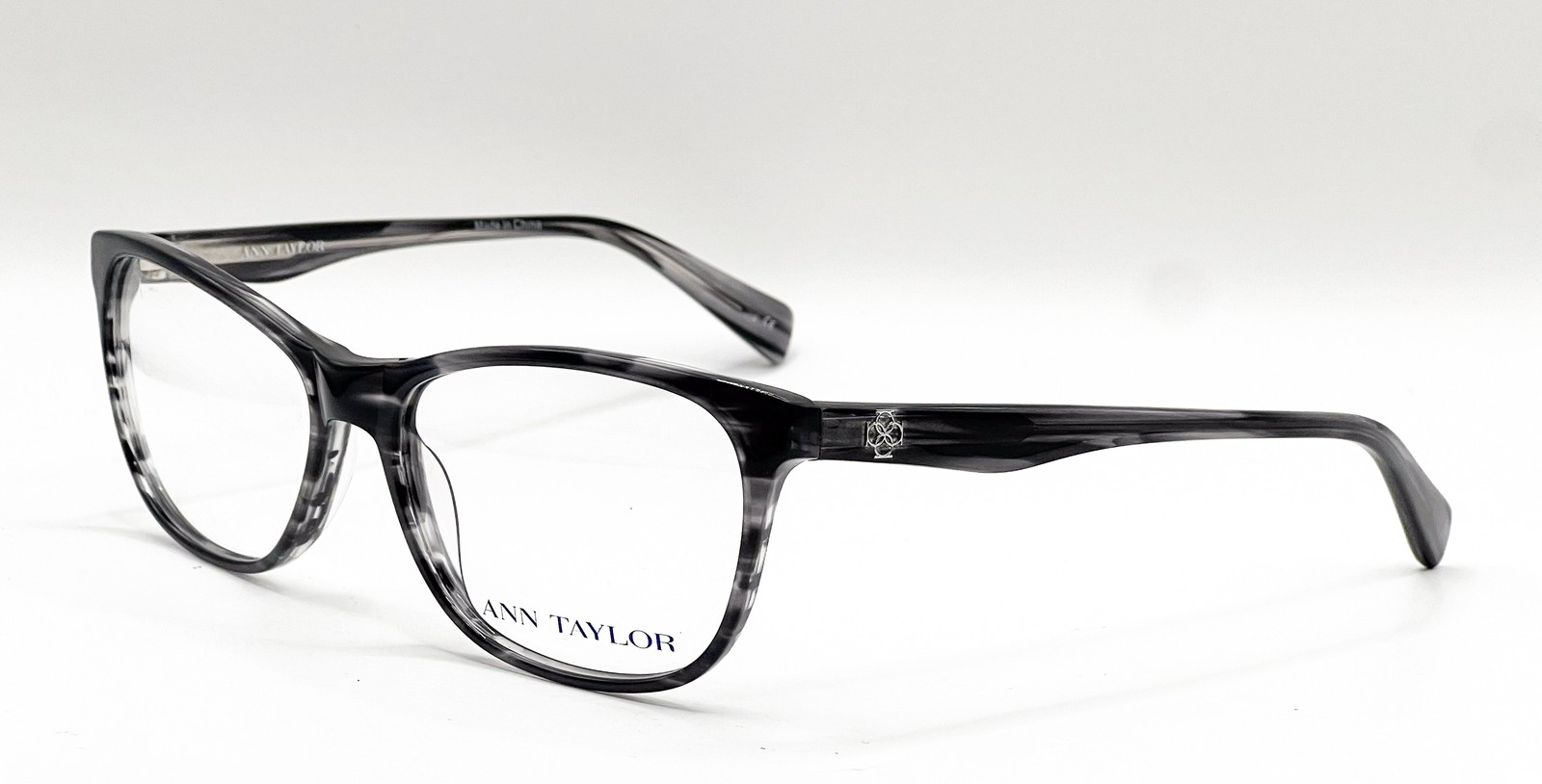 NEW ANN TAYLOR AT317 C01 BLACK HORN AUTHENTIC EYEGLASSES 55-16