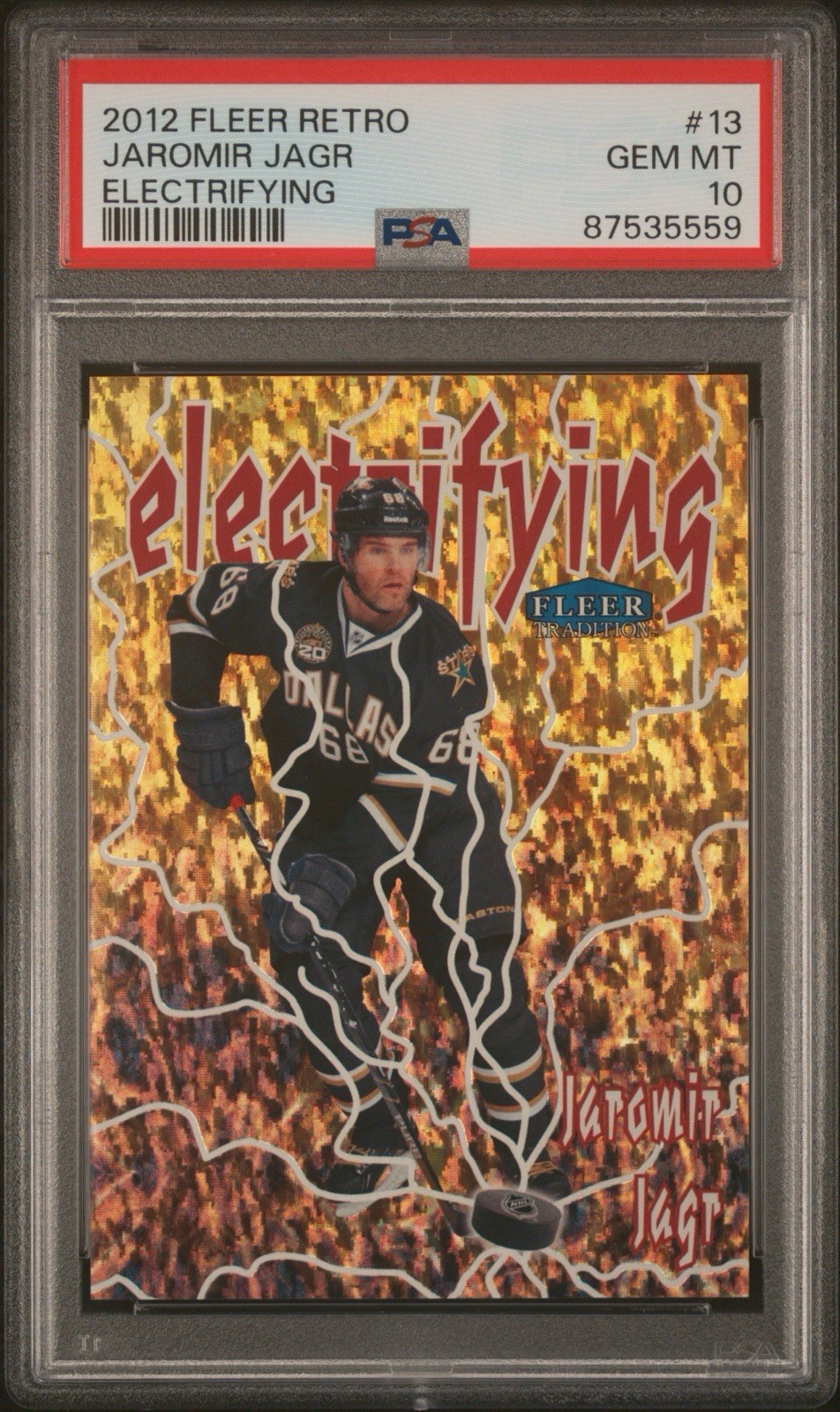 2012-13 Fleer Retro Jaromir Jagr Electrifying PSA 10 #13 POP 5 2012-13 Fleer Retro Jaromir Jagr Electrifying PSA 10 #13 POP 5