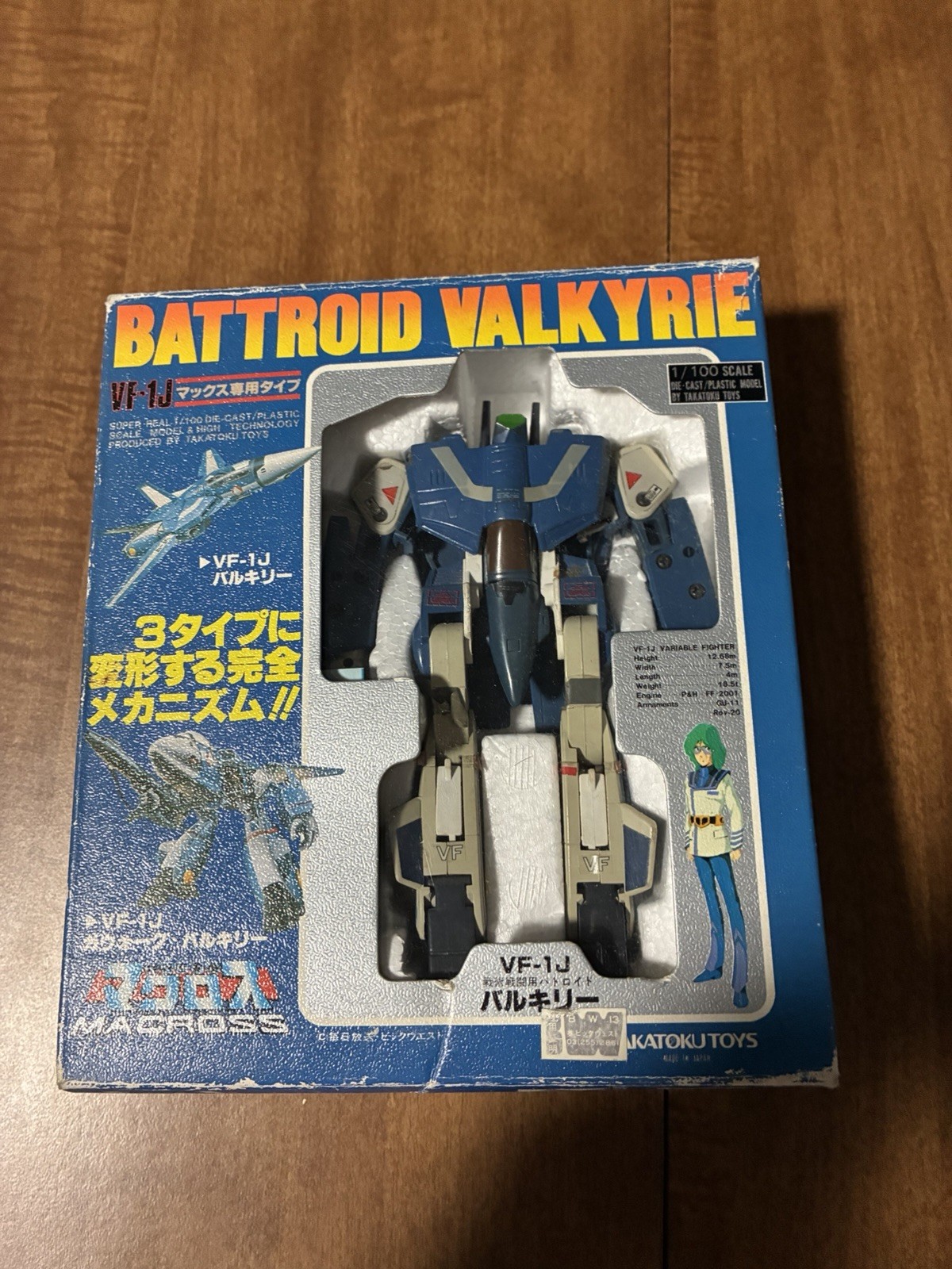 Vintage 1/100 Scale VF-1J Battroid Valkyrie Max Custom Takatoku Toys