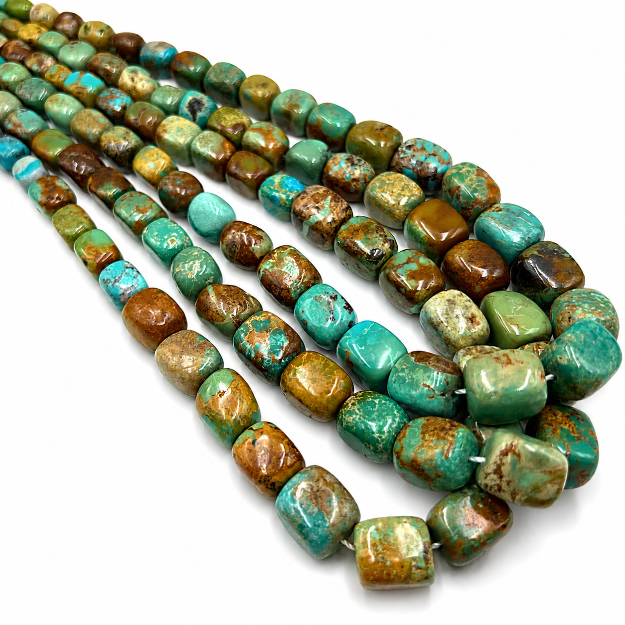 Natural Graduated Turquoise Irregular Rectangle Cube Beads Size 5-10mm 16\'\' Strd