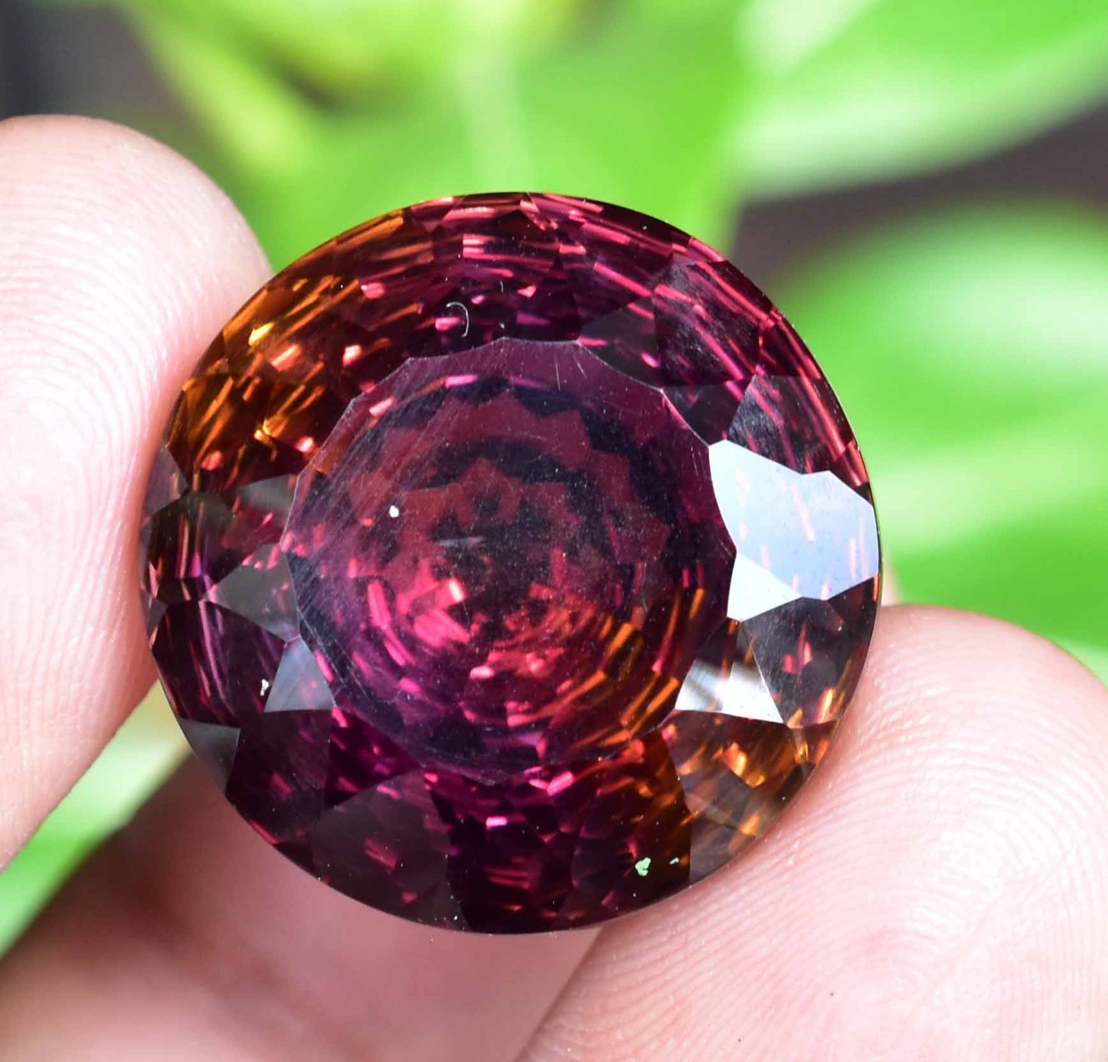 Untreated Natural Bi-Color Ametrine 30.30 Ct Round AGL Certified Loose Gemstone