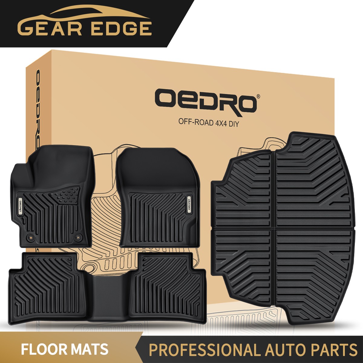3D Floor Mats & Cargo Mat Full Set for 2020-2026 Toyota Corolla TPE All-Weather