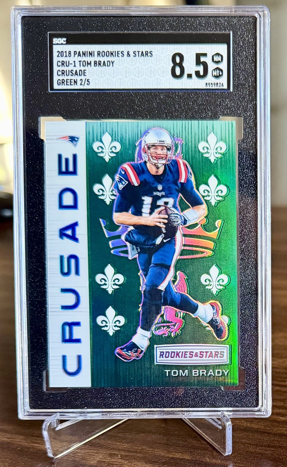 2018 Panini Rookies & Stars Crusade Green /5 Tom Brady SGC 8.5 2018 Panini Rookies & Stars Crusade Green /5 Tom Brady SGC 8.5