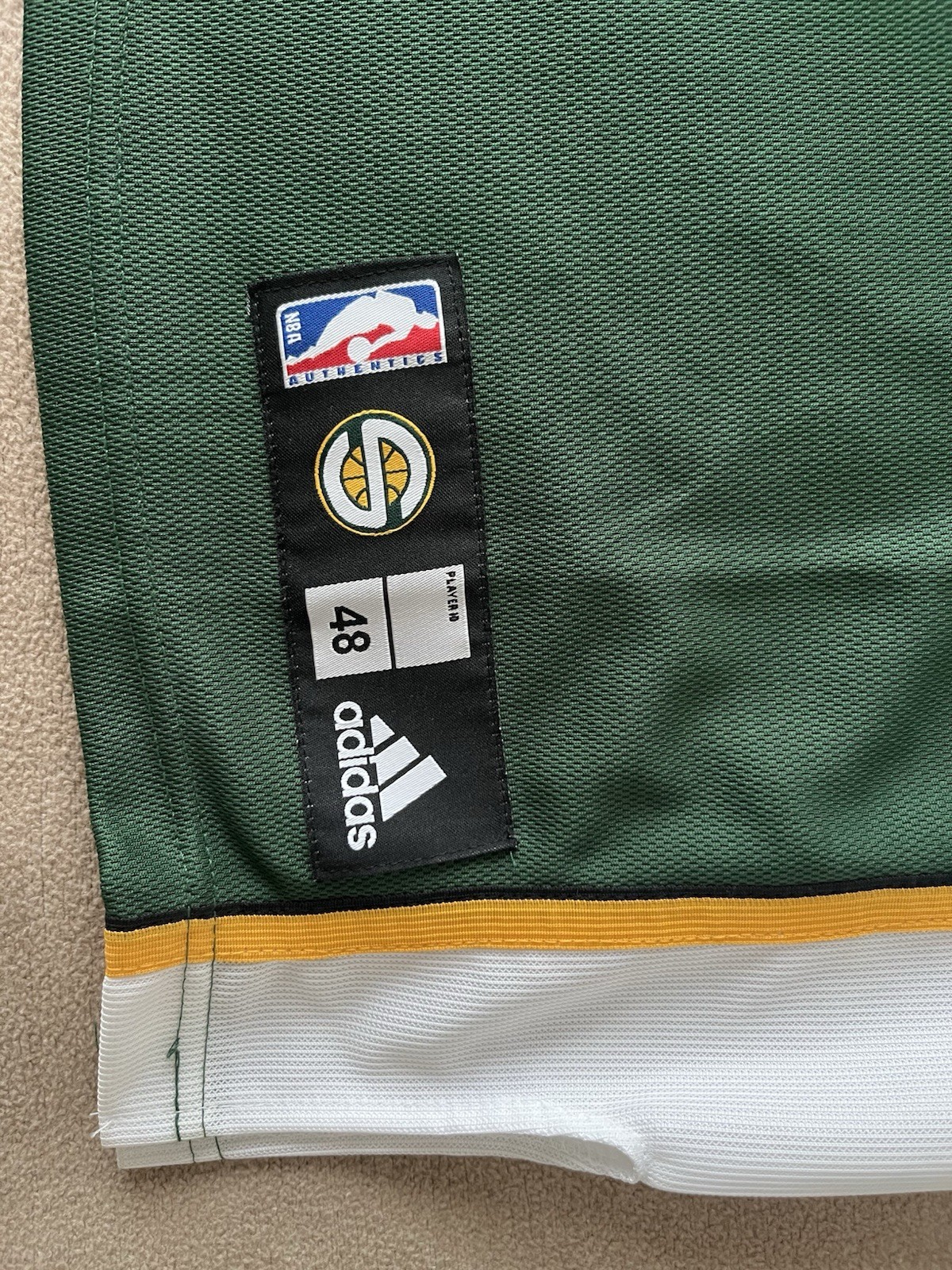 Jersey Authentic NBA Seattle Supersonics Adidas Kevin Durant Size 48 
