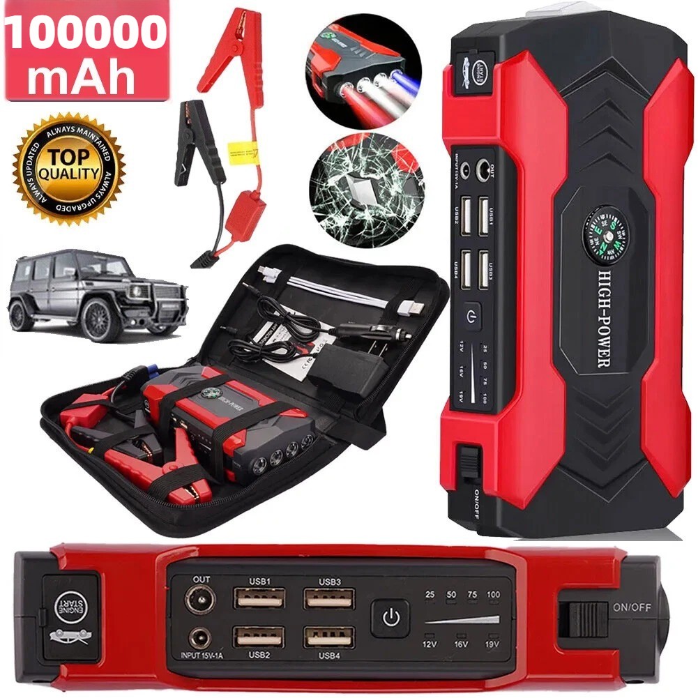 Car Jump Starter 100000mAh Booster Jumper Box Power Bank Battery Charger