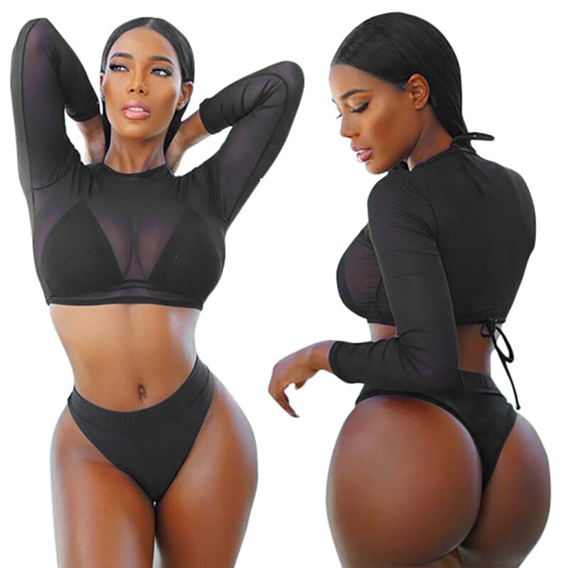 Women's 3 Pcs Set Padded Push Up Bikini Swimwear Swimsuit Swimming Bathing Suit