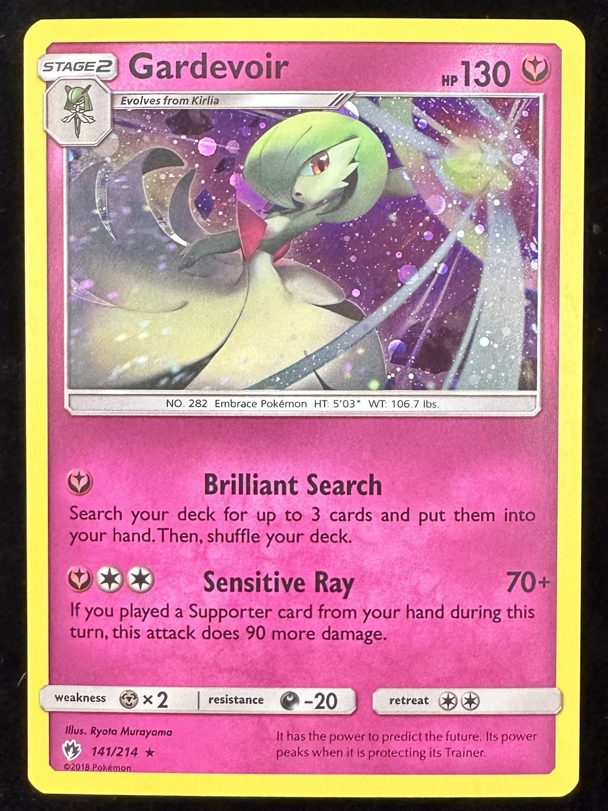 The Pokémon Company Gardevoir Pokémon TCG Holo Rare 141/214 130HP English 2018 The Pokémon Company Gardevoir Pokémon TCG Holo Rare 141/214 130HP English 2018