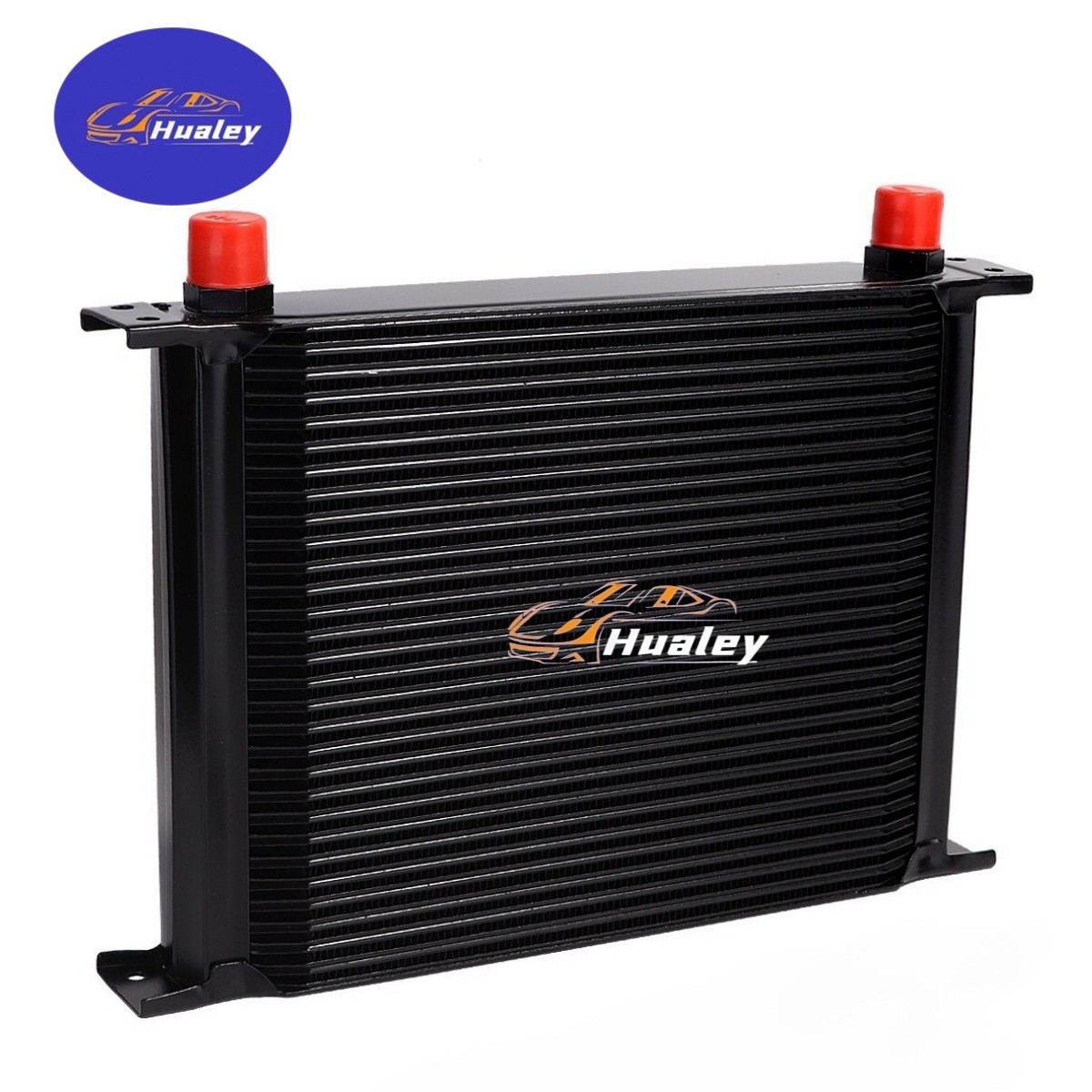 30 Rows Oil Cooler 10AN Stacked Plate Transmission Engine Cooler Universal Black