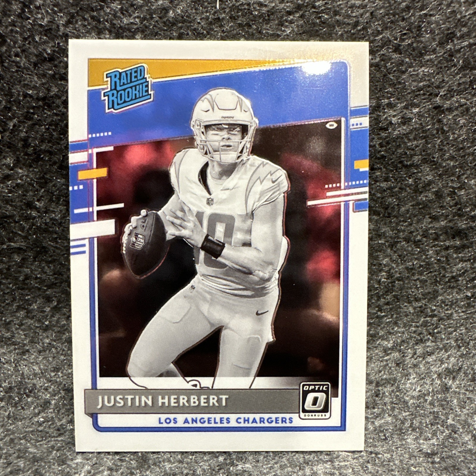 JUSTIN HERBERT 2020 Panini Donruss Optic Black White Variation RC Rated Rookie
