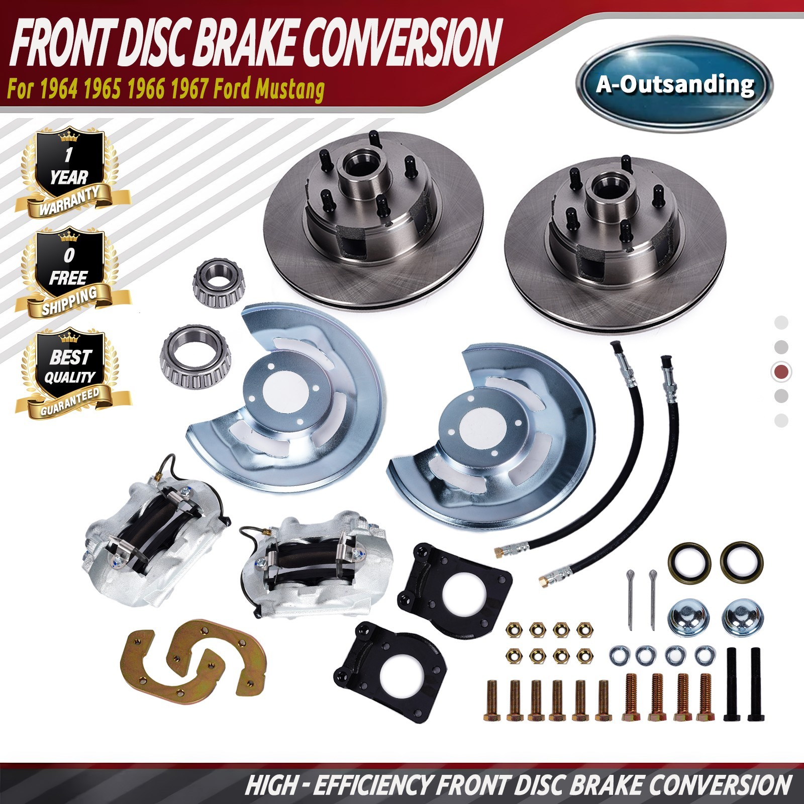 Front disc brake conversion v-8 4 piston For 1964 1965 1966 1967 Ford Mustang Front disc brake conversion v-8 4 piston For 1964 1965 1966 1967 Ford Mustang