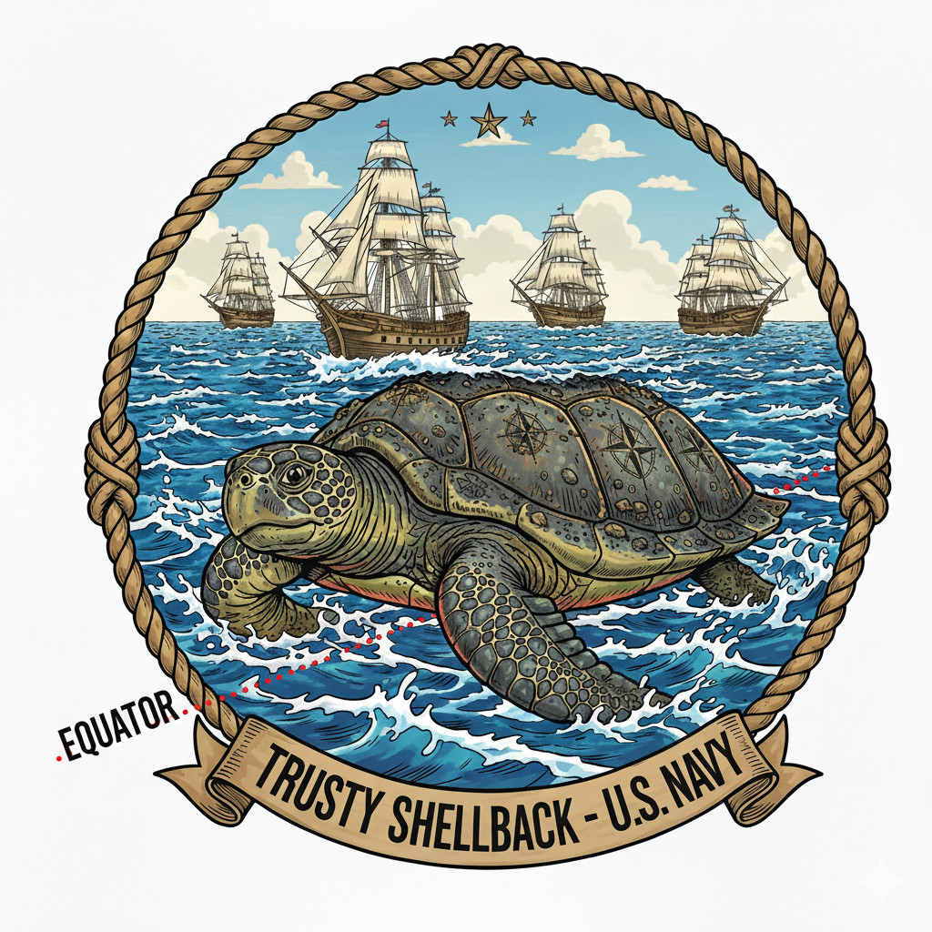 Trust Shellback Turtle Equator U.S. Navy Veteran Gift Prior Service 4\
