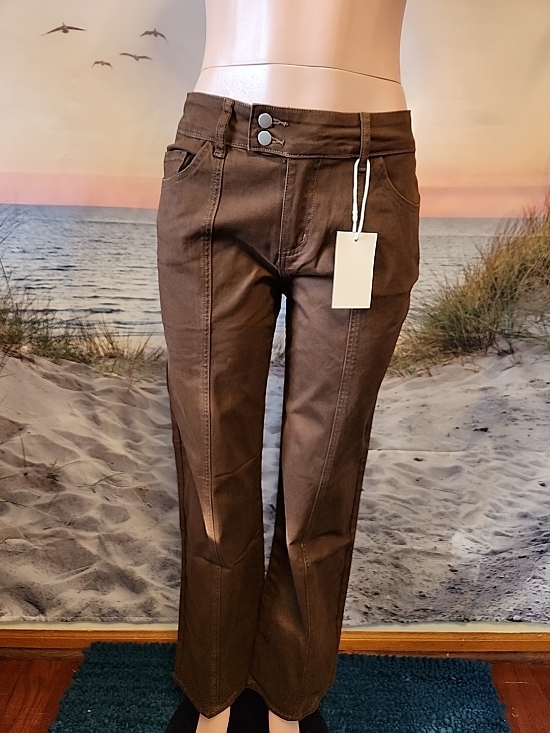 Nwt Flamingals Women Jean\'s Brown Color Size- Extra Small #76003 Nwt Flamingals Women Jean\'s Brown Color Size- Extra Small #76003