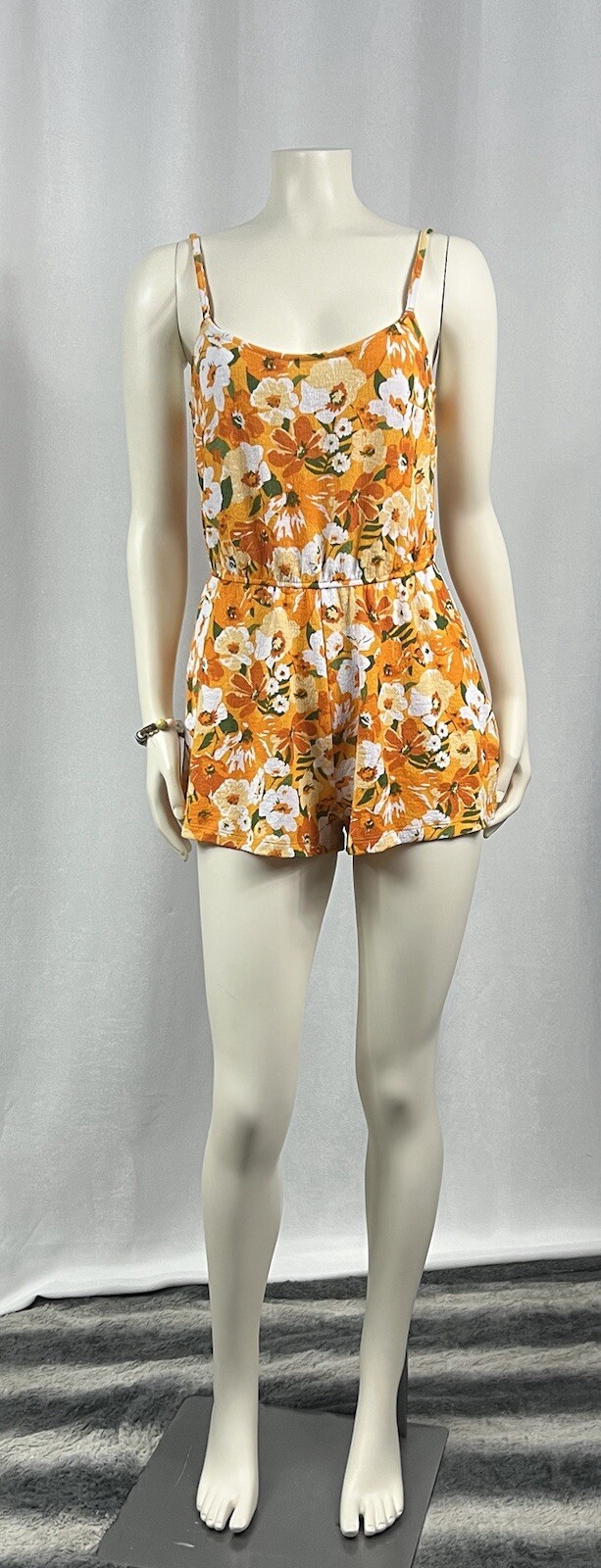 Divided by H&M Yellow Floral Spaghetti Strap Romper Size XS Divided by H&M Yellow Floral Spaghetti Strap Romper Size XS