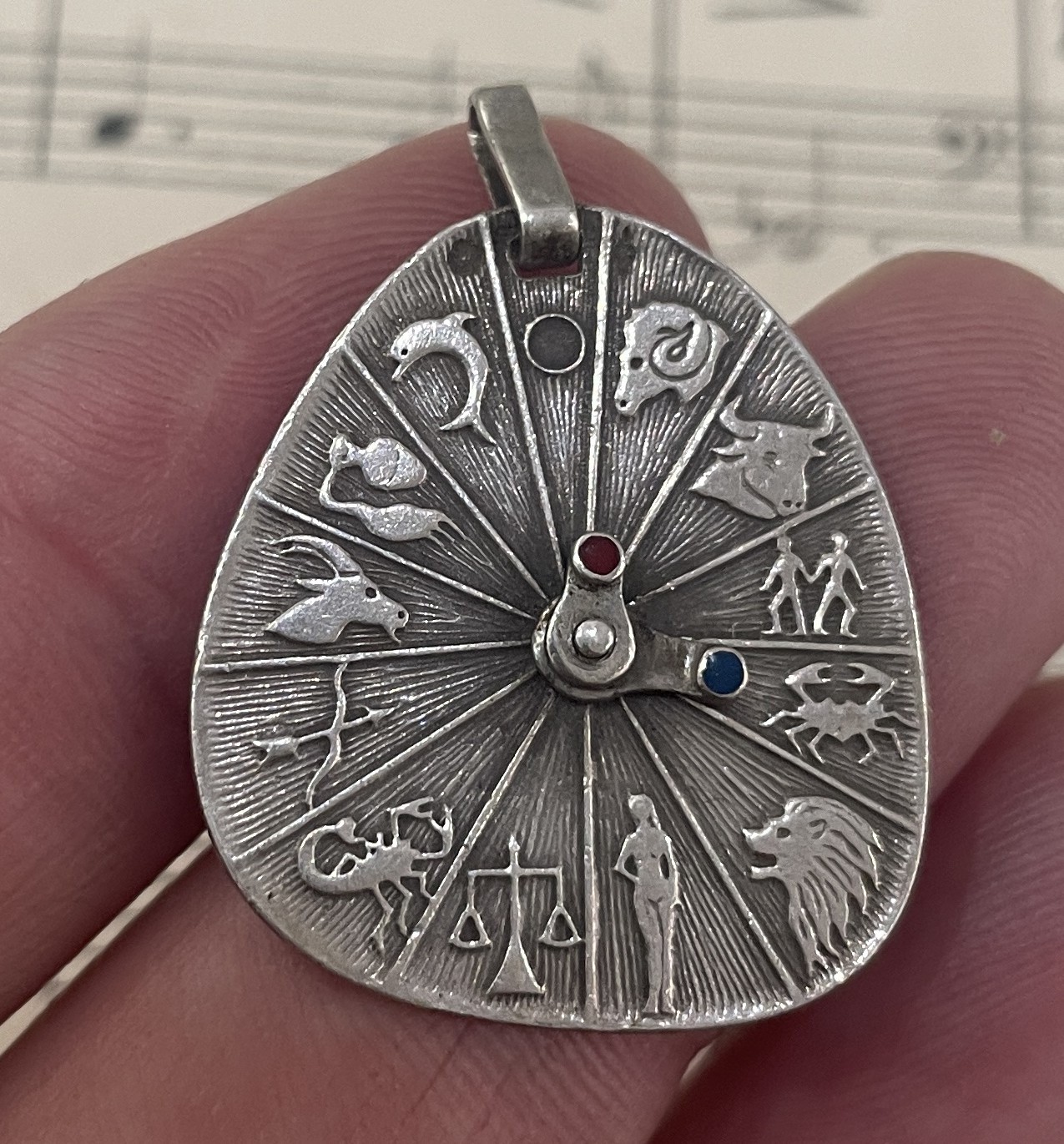 Rare Antique French Silver 800 Zodiac Signs Astrology Medal c1940 Rare Antique French Silver 800 Zodiac Signs Astrology Medal c1940