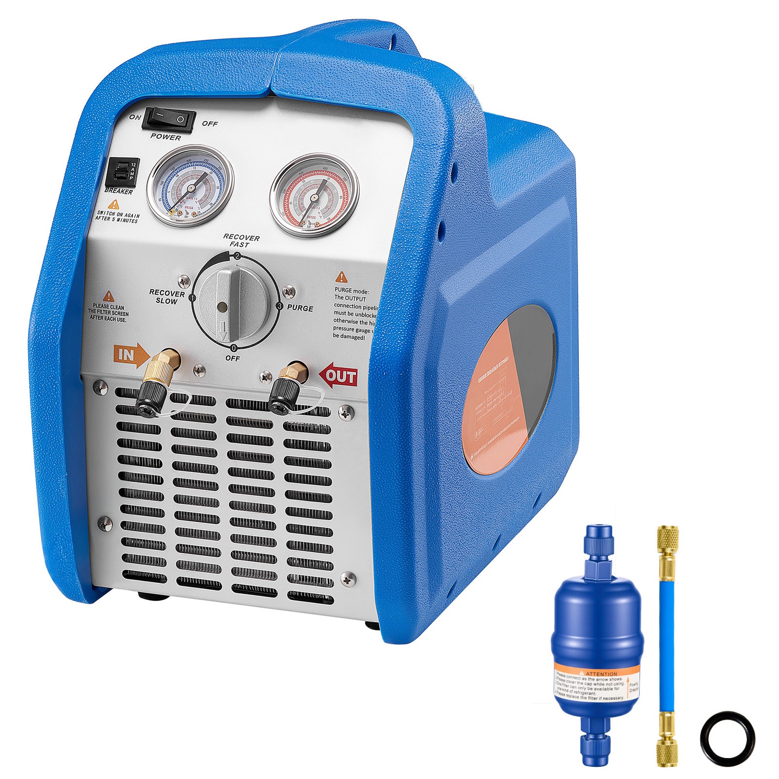 Uimoso Portable Refrigerant Recovery Unit3/4HP Single Cylinder for Vapor &Liquid