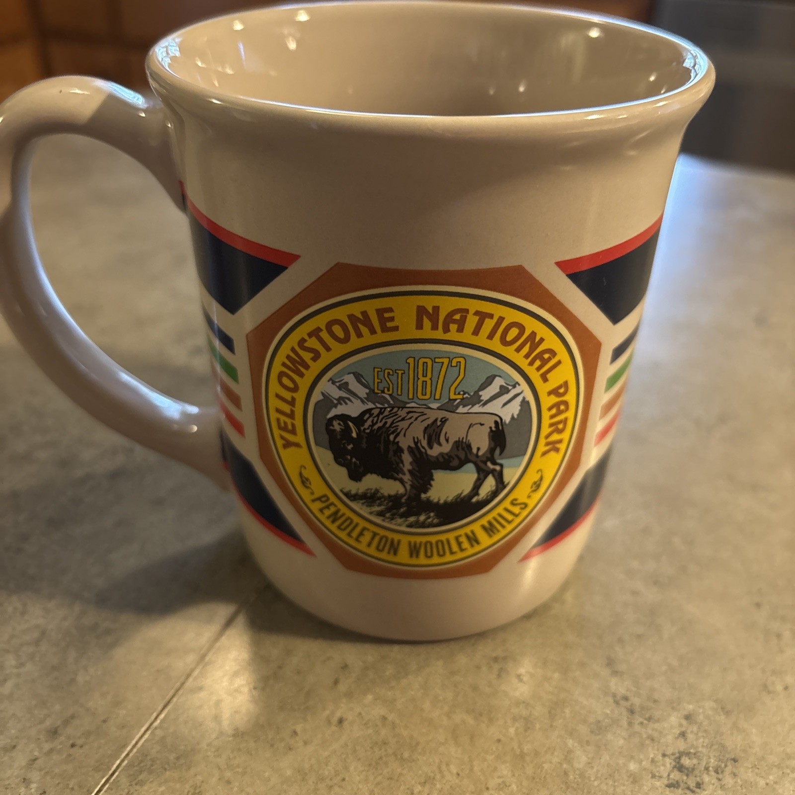 Pendleton Woolen Mills Yellowstone National Park Ceramic Mug Collectible Large