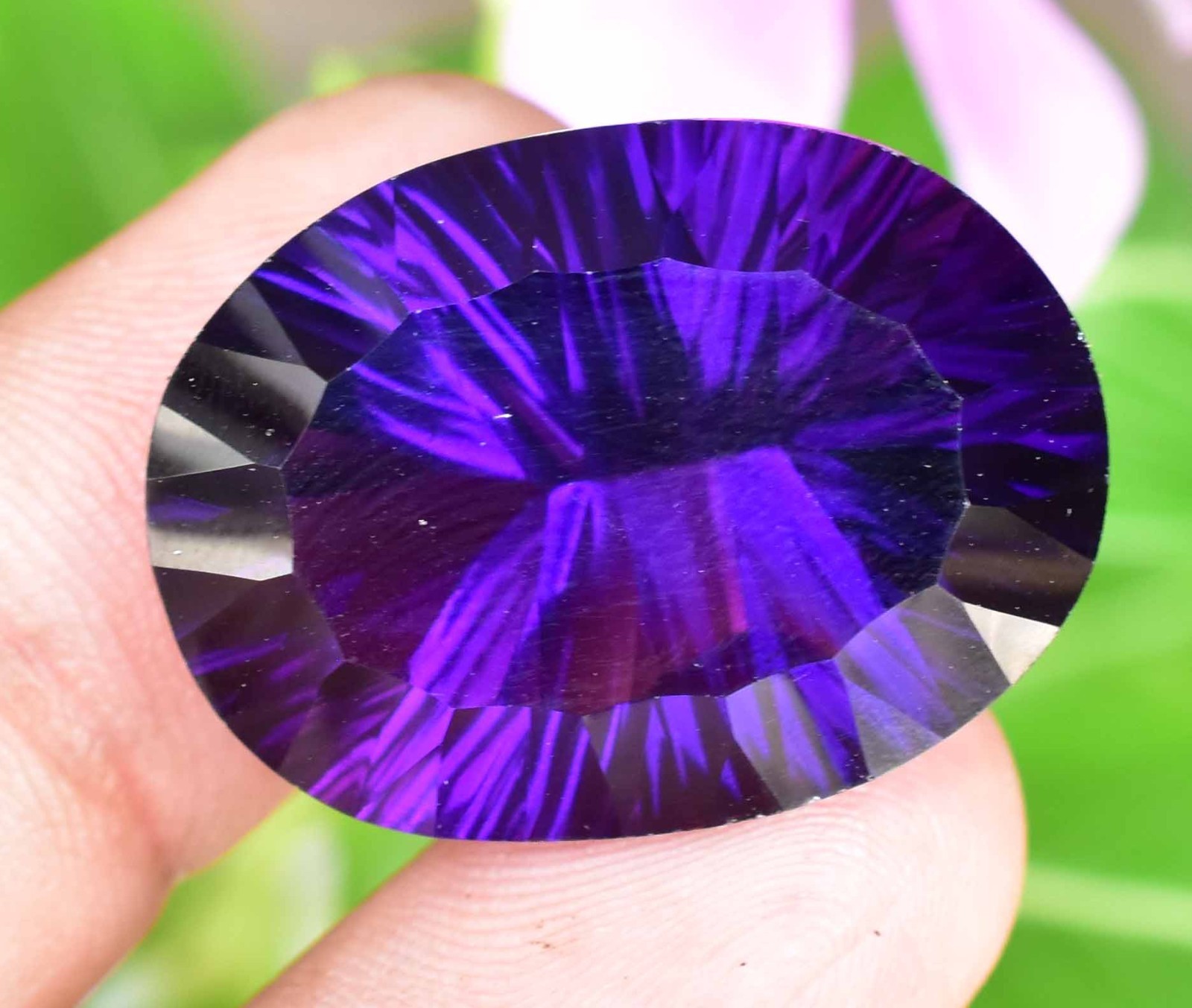 Untreated Natural Purple African Amethyst 41.95 CT Certified Oval Loose Gemstone