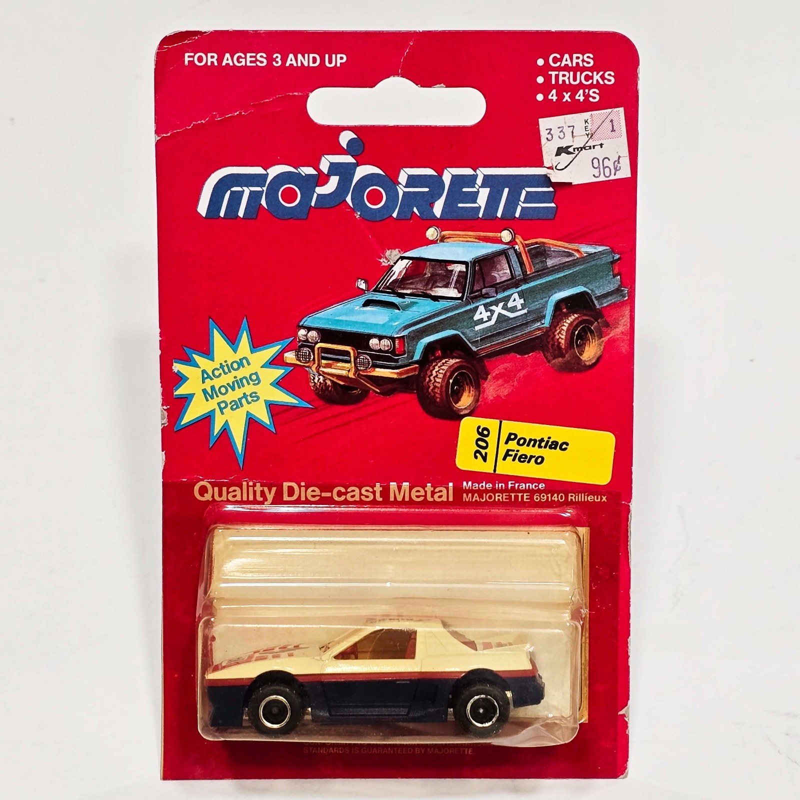 Vintage Majorette 206 Pontiac Fiero / White w/ Mobil Heuer Tampo / France