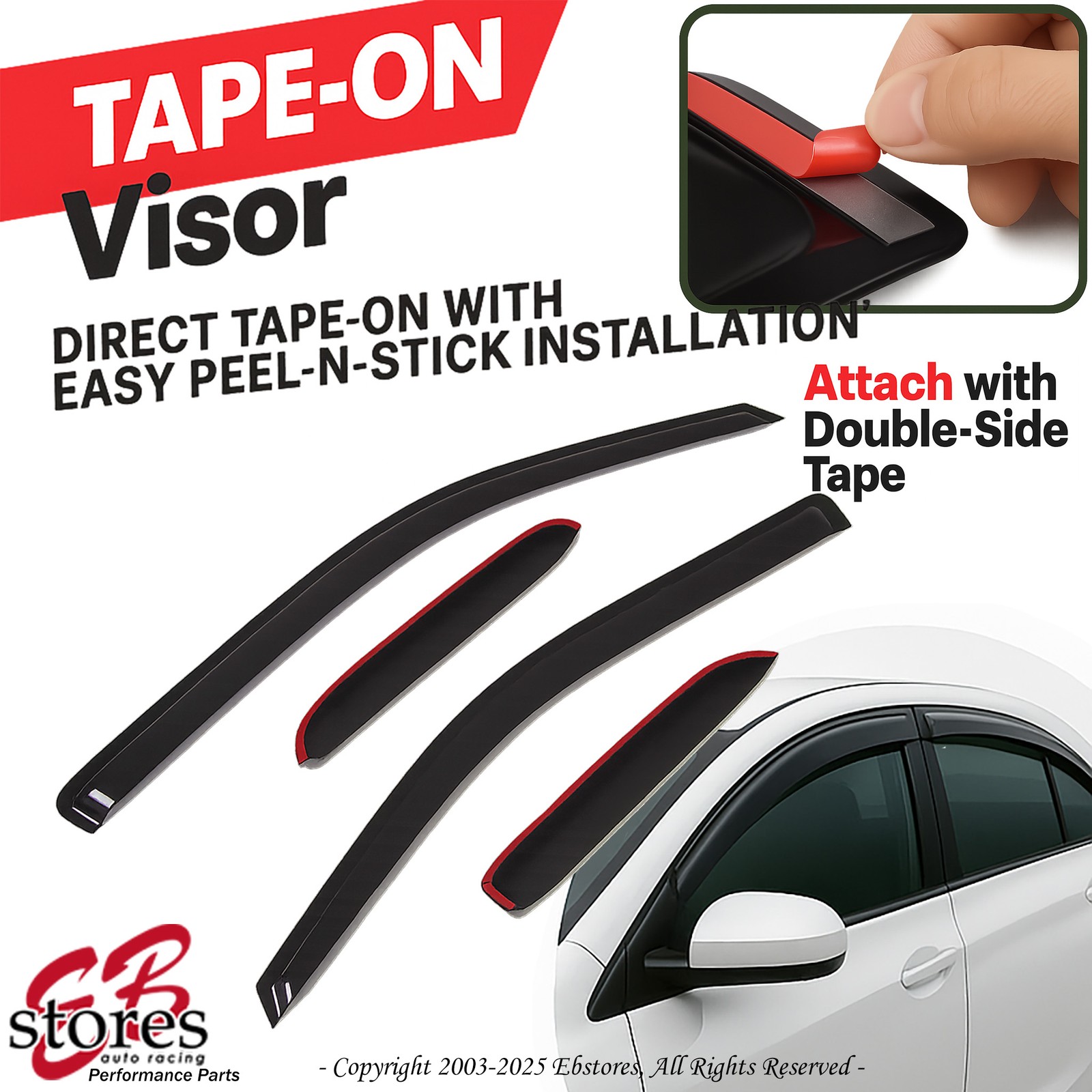 For 2008-2015 Scion xB Smoke Outside-Mount Window Visor Rain Guard 4pcs Set