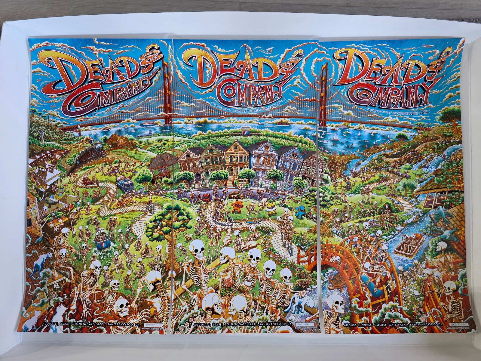 2025 Dead and Company Poster Miles Tsang 3Day Set 60 Anniversary SF #849/849/699